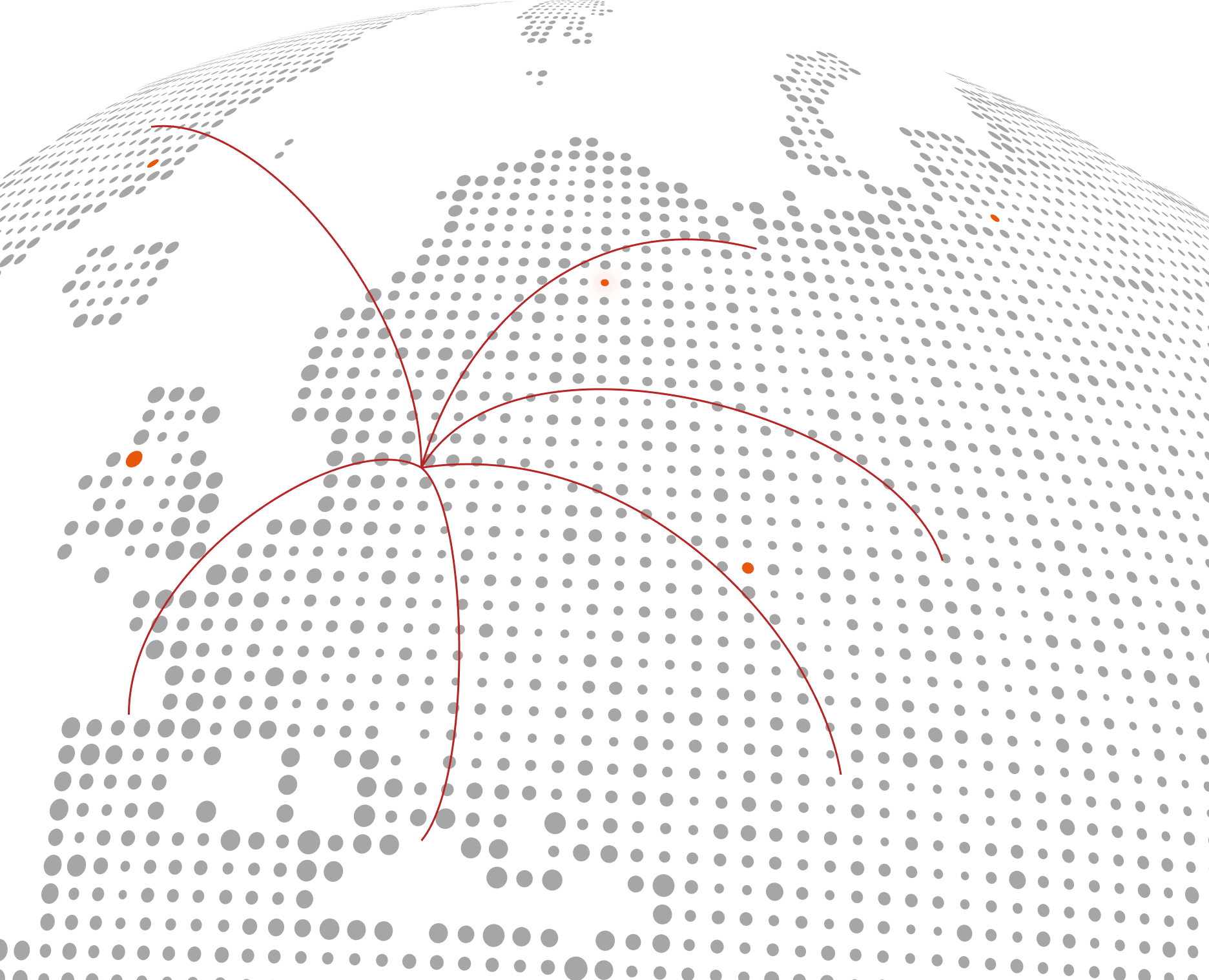 Dotted map showing the areas we serve