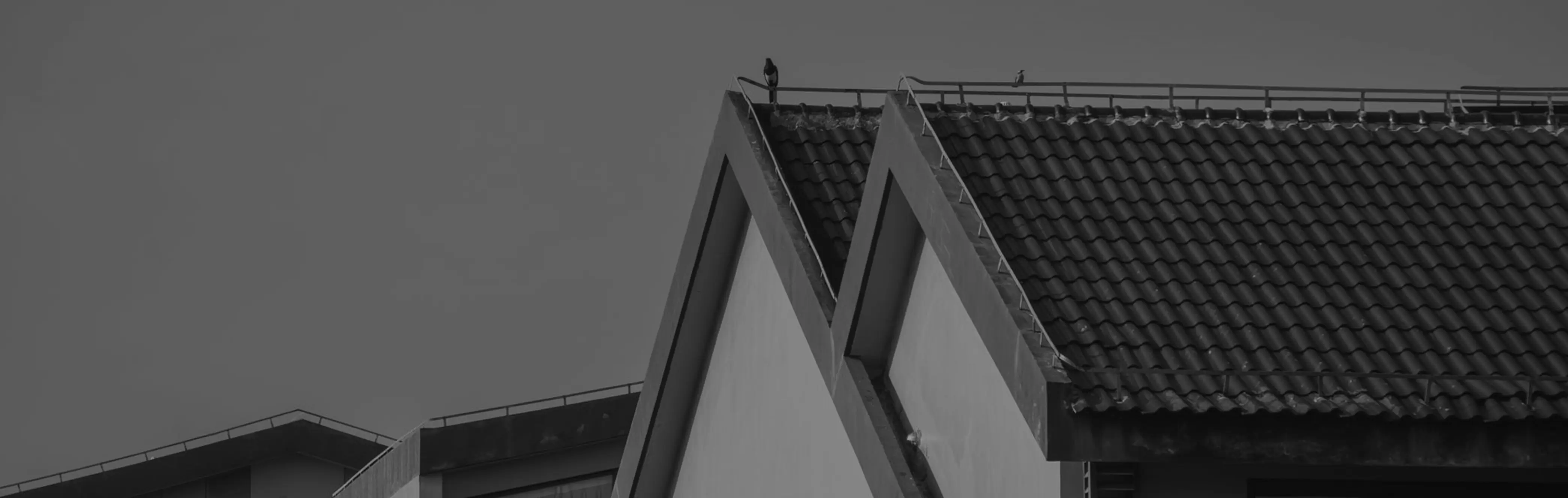 Rooftops against a bright sky